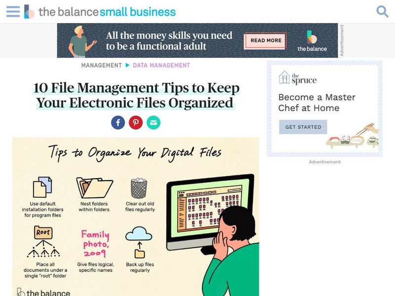 The Balance: 10 File Management Tips to Keep Your Electronic Files Organized Article The Balance: 10 File Management Tips to Keep Your Electronic Files Organized Article