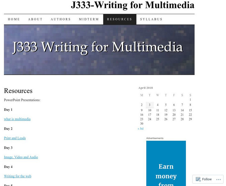 University of Oregon: J333 Writing for Multimedia Website University of Oregon: J333 Writing for Multimedia Website