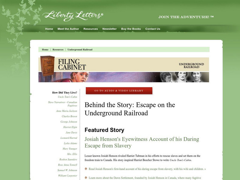 Liberty Letters: Behind the Story: Escape on the Underground Railroad Primary Liberty Letters: Behind the Story: Escape on the Underground Railroad Primary