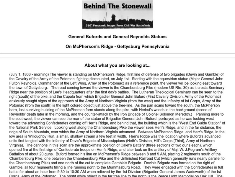 Behind the Stonewall: Mc Pherson's Ridge, Gettysburg, Pa Graphic Behind the Stonewall: Mc Pherson's Ridge, Gettysburg, Pa Graphic