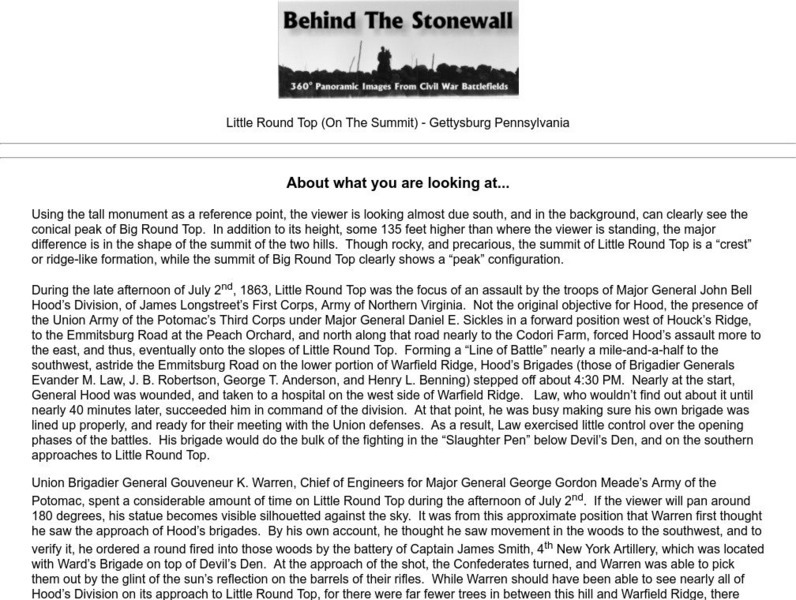 Behind the Stonewall: Little Round Top, Gettysburg, Pa Graphic