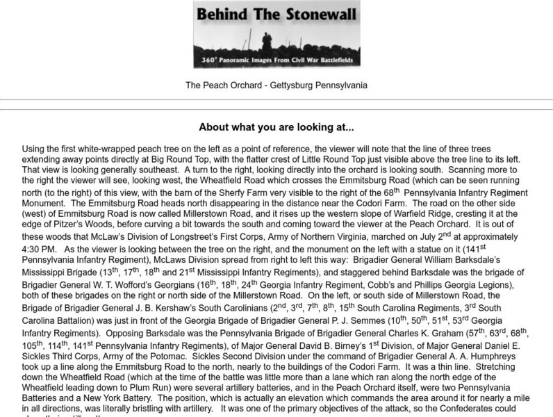 Behind the Stonewall: The Peach Orchard, Gettysburg, Pa Graphic Behind the Stonewall: The Peach Orchard, Gettysburg, Pa Graphic