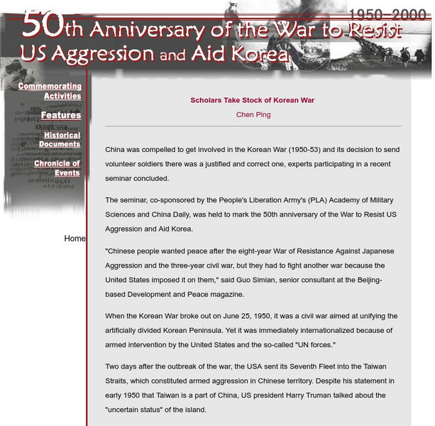 China News: Scholars Take Stock of the Korean War Website China News: Scholars Take Stock of the Korean War Website