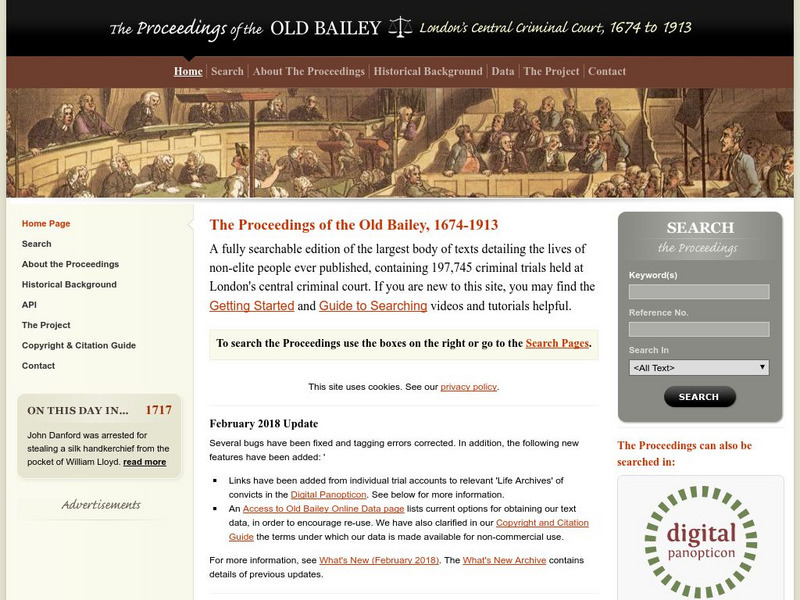The Proceedings of the Old Bailey London 1674 to 1913 Primary The Proceedings of the Old Bailey London 1674 to 1913 Primary