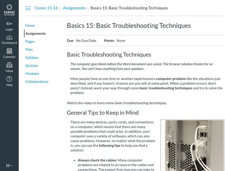Basic Troubleshooting Techniques Handout Basic Troubleshooting Techniques Handout