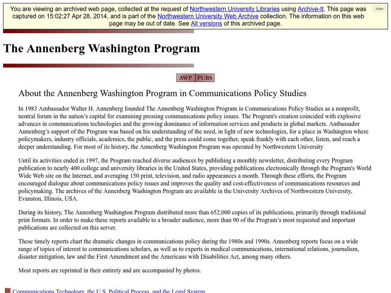 The Annenberg Washington Program Website The Annenberg Washington Program Website