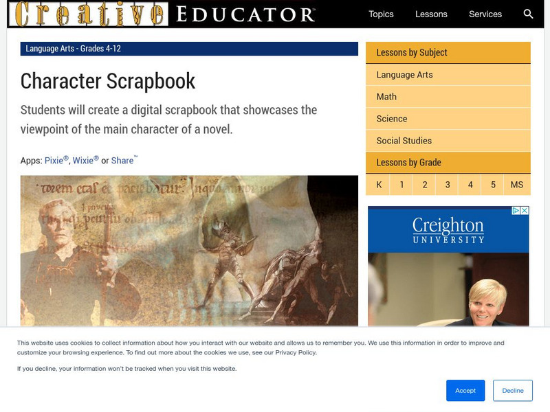 Tech4 Learning: Creative Educator: Character Scrapbook Lesson Plan Tech4 Learning: Creative Educator: Character Scrapbook Lesson Plan