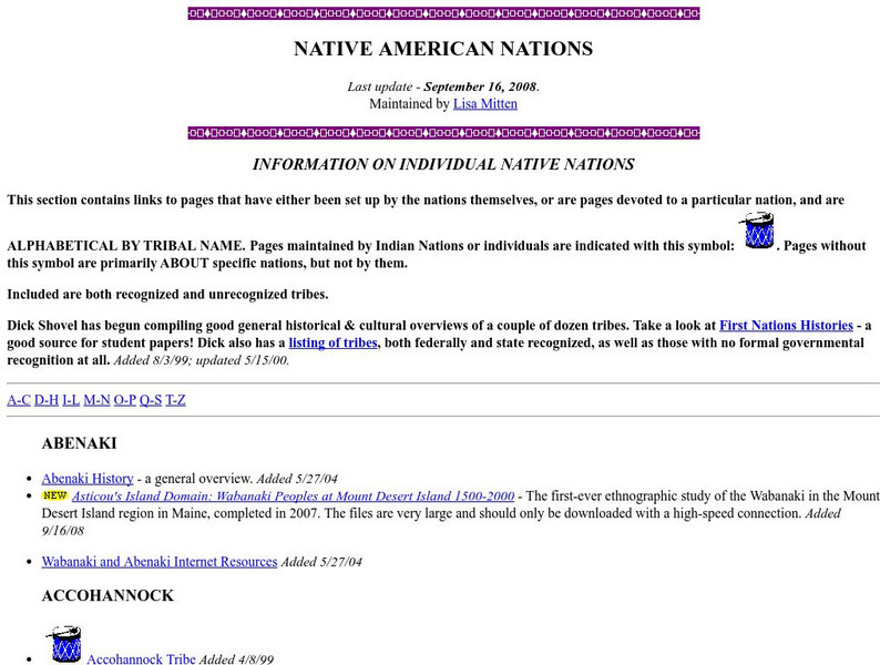Native American Sites: Native American Nations Website Native American Sites: Native American Nations Website