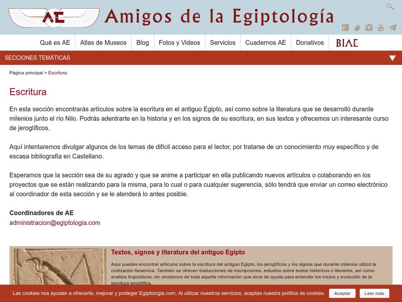 Amigos De La Egiptologia: Escritura Handout