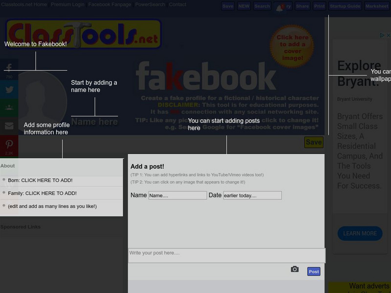 Class tools.net: Fakebook Interactive Class tools.net: Fakebook Interactive