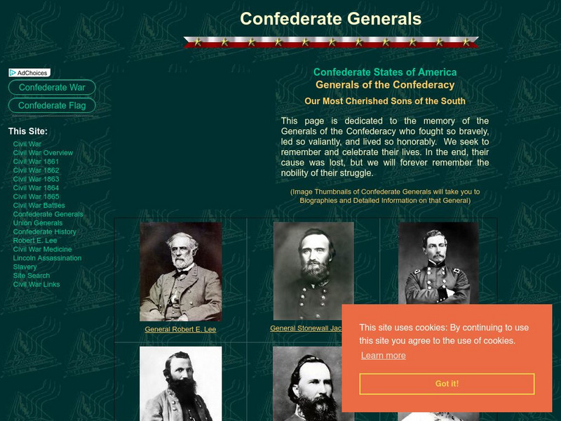 Son of the South: Confederate Generals Handout Son of the South: Confederate Generals Handout