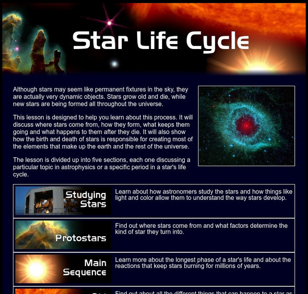 University of Utah: Aspire: Life Cycle of a Star Unit Plan University of Utah: Aspire: Life Cycle of a Star Unit Plan