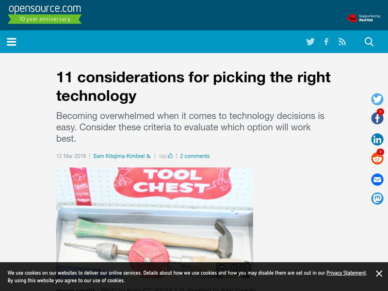 Opensource: 11 Considerations for Picking the Right Technology Article Opensource: 11 Considerations for Picking the Right Technology Article