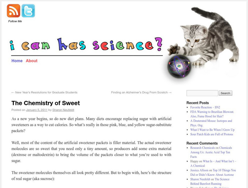 I Can Has Science?: The Chemistry of Sweet Handout I Can Has Science?: The Chemistry of Sweet Handout