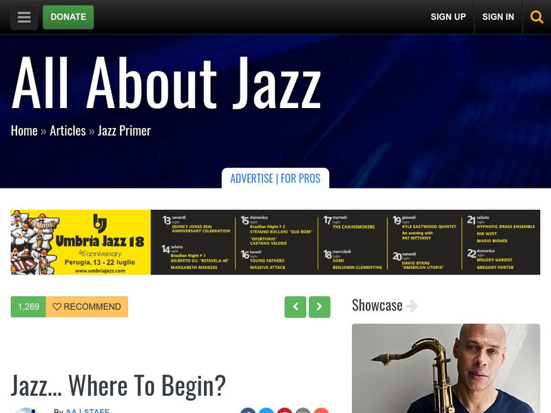 All About Jazz: Where to Begin? Website All About Jazz: Where to Begin? Website