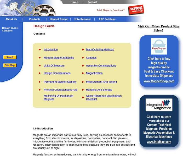Magnet Sales & Manufacturing: Permanent Magnet Design Guide Website Magnet Sales & Manufacturing: Permanent Magnet Design Guide Website
