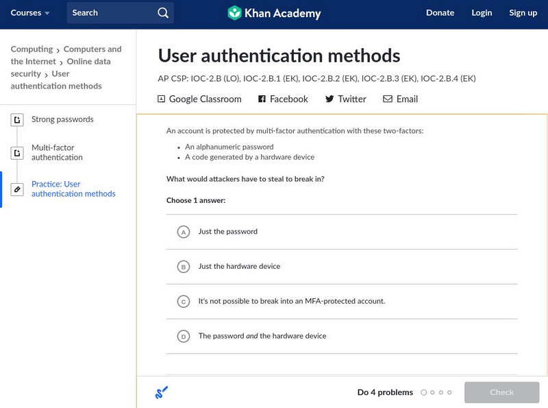 Khan Academy: User Authentication Methods eBook