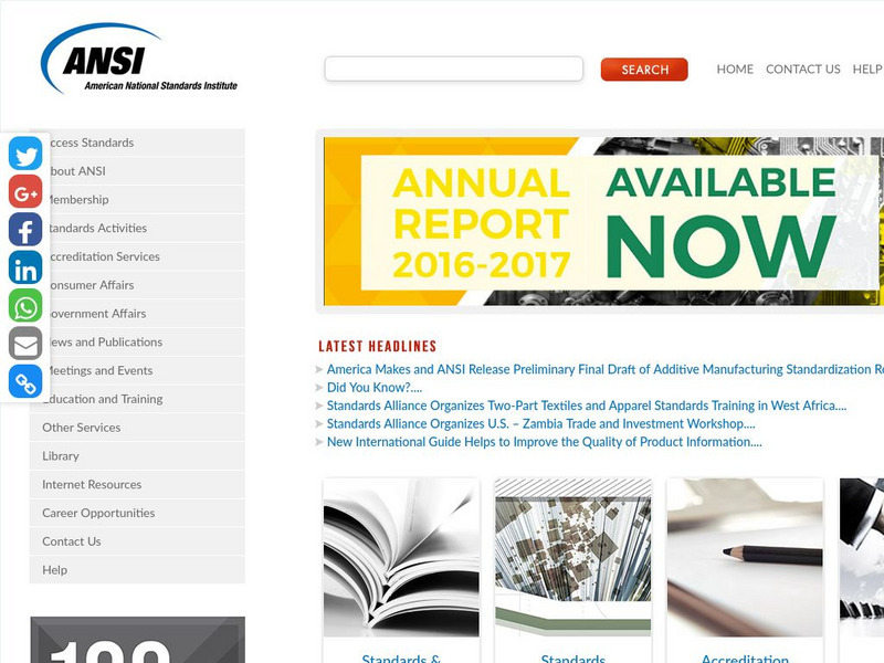 American National Standards Institute Website