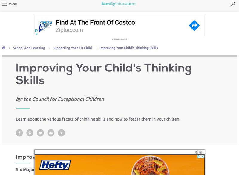 Family Education: Improving Your Child's Thinking Skills Article Family Education: Improving Your Child's Thinking Skills Article