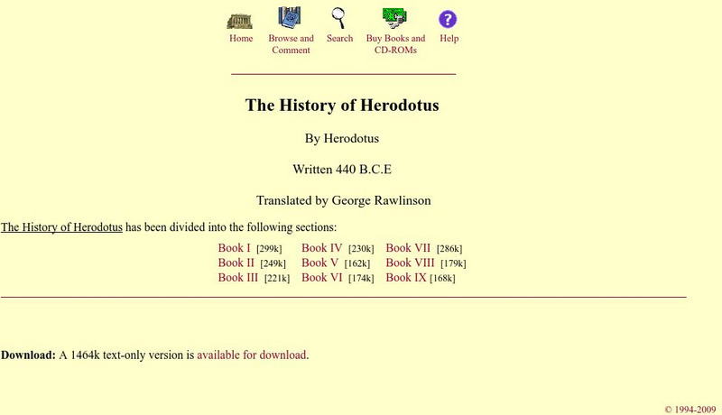 Mit: Internet Classics Archive: The History of Herodotus eBook Mit: Internet Classics Archive: The History of Herodotus eBook