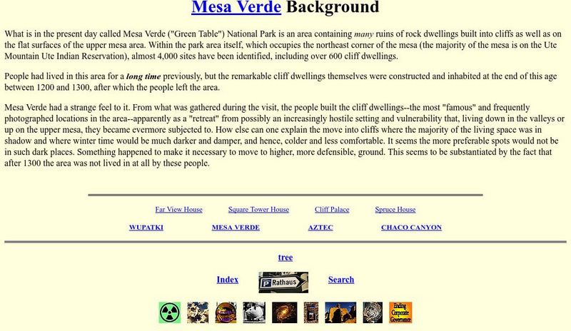 Ratical: Mesa Verde Background Handout Ratical: Mesa Verde Background Handout