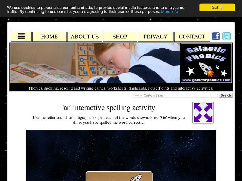 Galactic Phonics Shop: 'Ar' Word Interactive Spelling Activity Galactic Phonics Shop: 'Ar' Word Interactive Spelling Activity