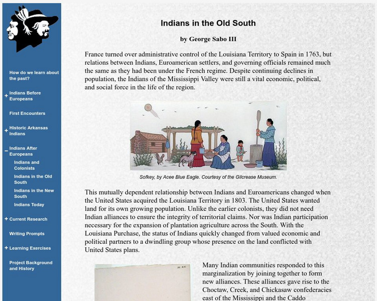 Arkansas Archeological Survey: Indians of Arkansas Indians in the Old South Website Arkansas Archeological Survey: Indians of Arkansas Indians in the Old South Website