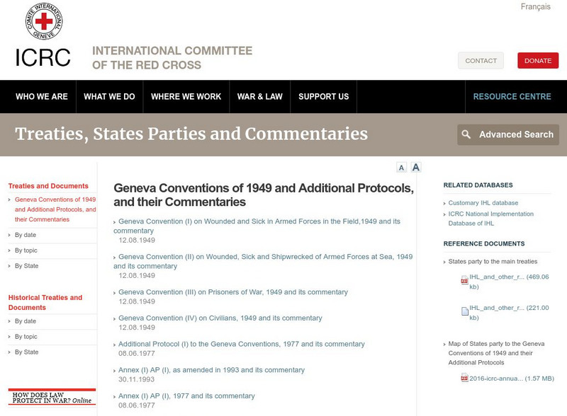 International Committee of the Red Cross: The Geneva Conventions Primary International Committee of the Red Cross: The Geneva Conventions Primary