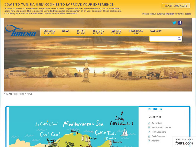 Tunisian National Tourist Office: Come to Tunisia: Interactive Map Graphic Tunisian National Tourist Office: Come to Tunisia: Interactive Map Graphic