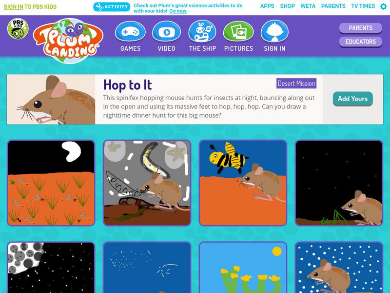 Pbs Kids: Plum Landing: Hop to It Activity Pbs Kids: Plum Landing: Hop to It Activity