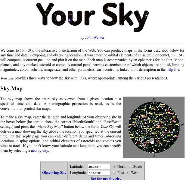 John Walker: Your Sky Interactive John Walker: Your Sky Interactive