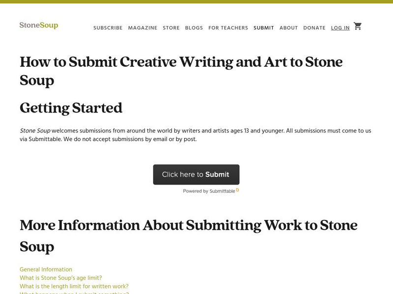 Stone Soup: How to Submit Creative Writing and Art to Stone Soup Website Stone Soup: How to Submit Creative Writing and Art to Stone Soup Website