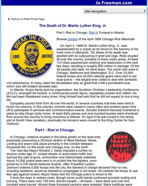 The Death of Dr. Martin Luther King, Jr. Website The Death of Dr. Martin Luther King, Jr. Website