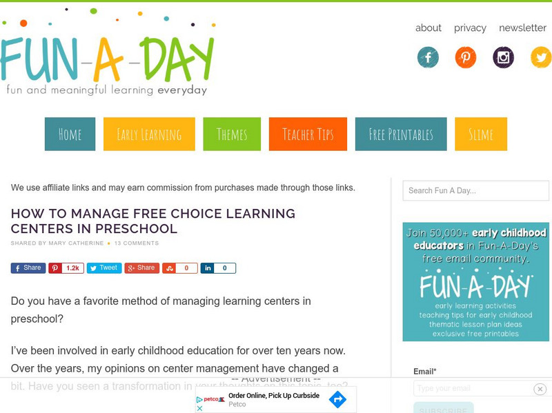 Fun a Day: How to Manage Free Choice Learning Centers in Preschool Professional Doc Fun a Day: How to Manage Free Choice Learning Centers in Preschool Professional Doc