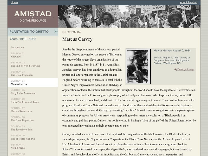 Amistad Digital Resource: Marcus Garvey Website Amistad Digital Resource: Marcus Garvey Website