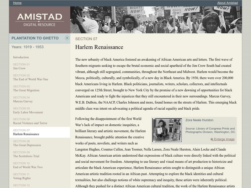 Amistad Digital Resource: Harlem Renaissance Handout Amistad Digital Resource: Harlem Renaissance Handout