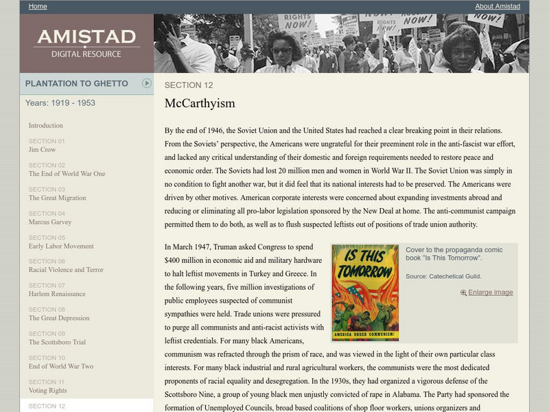 Amistad Digital Resource: Mc Carthyism Website Amistad Digital Resource: Mc Carthyism Website