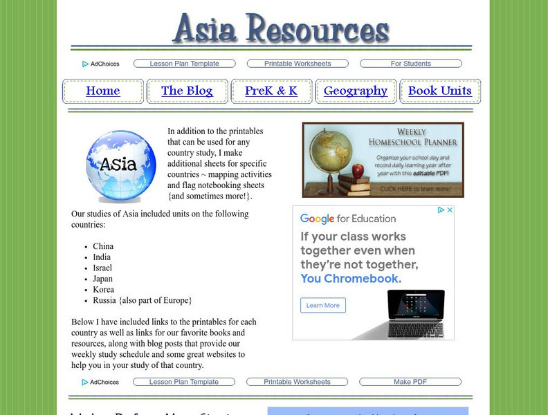 Home School Creations: Asia Resources Unit Plan
