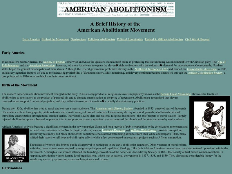 American Abolitionism Project: A Brief History of American Abolitionist Movement Website American Abolitionism Project: A Brief History of American Abolitionist Movement Website