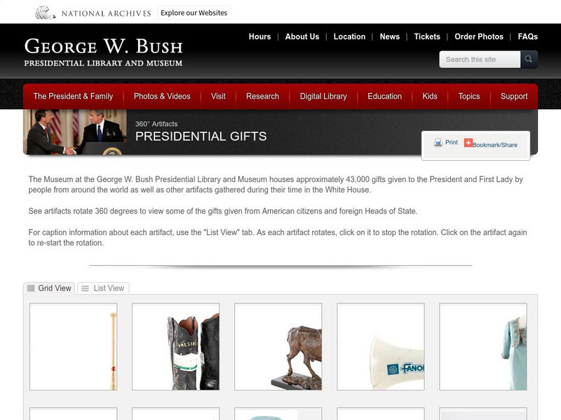 George W. Bush Library: Presidential Gifts Graphic George W. Bush Library: Presidential Gifts Graphic