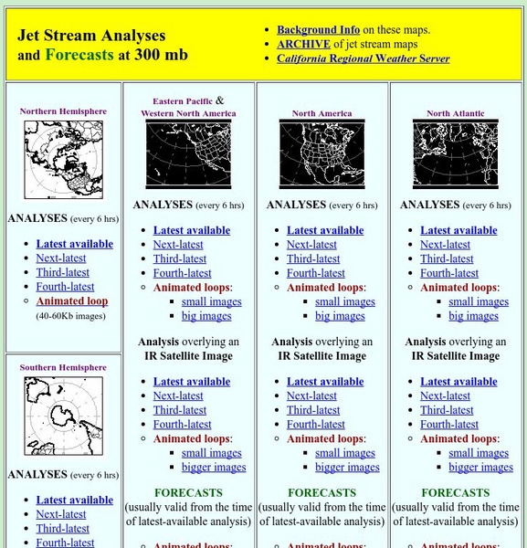 California Regional Weather Server: Jet Stream Analyses and Forecasts Graphic