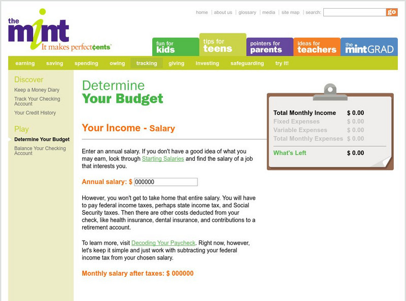 The mint budgeting unit plan for 1st 8th grade lesson planet