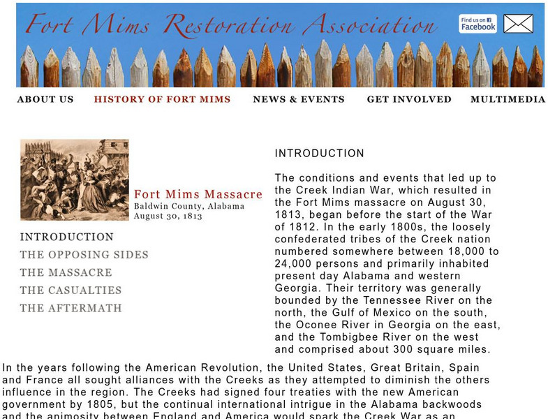 Fort Mims Restoration Association: History of Fort Mims Website Fort Mims Restoration Association: History of Fort Mims Website