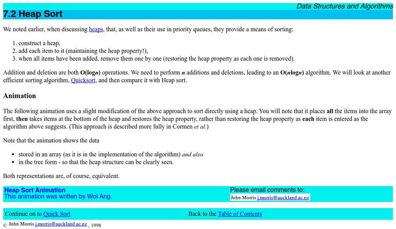 Morris: Heap Sort Website