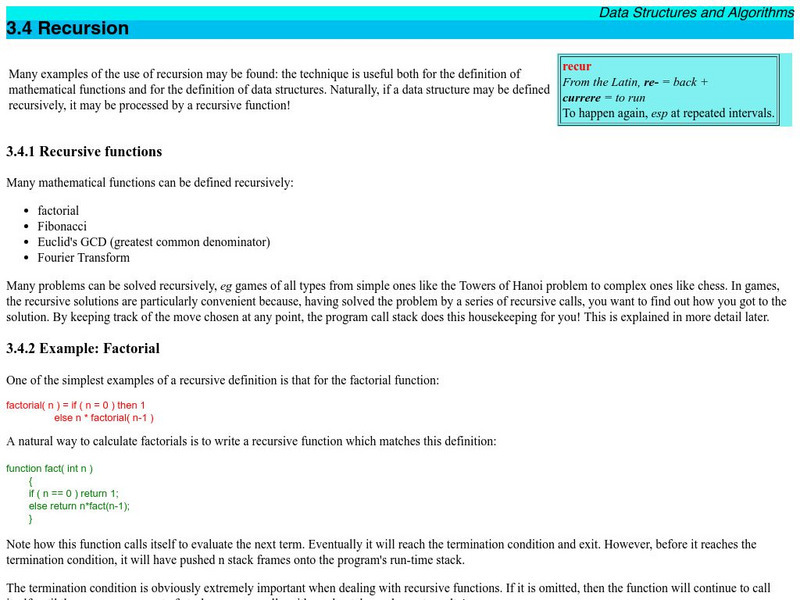 Morris: Recursion Website Morris: Recursion Website