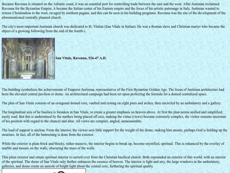 Richard Stockton College: San Vitale Church Website Richard Stockton College: San Vitale Church Website