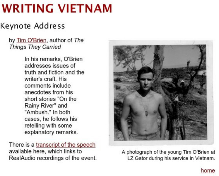 Writing Vietnam Tim O'brien Lecture Unit Plan Writing Vietnam Tim O'brien Lecture Unit Plan