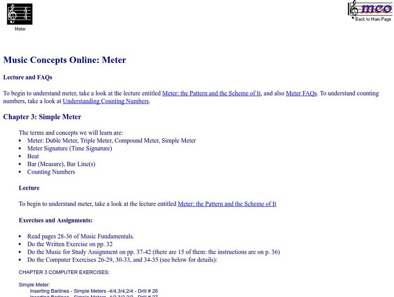 Music Concepts Online: Meter Article Music Concepts Online: Meter Article