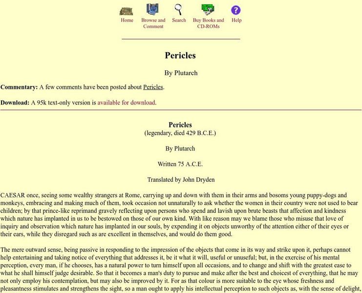 Mit: Internet Classics Archive: Pericles Primary Mit: Internet Classics Archive: Pericles Primary