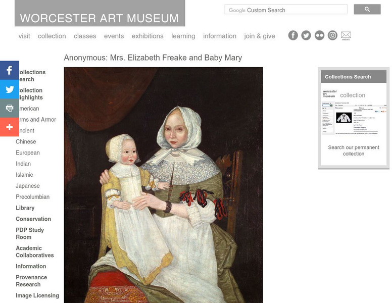 Worcester Art Museum:mrs. Elizabeth Freake and Baby Mary Graphic